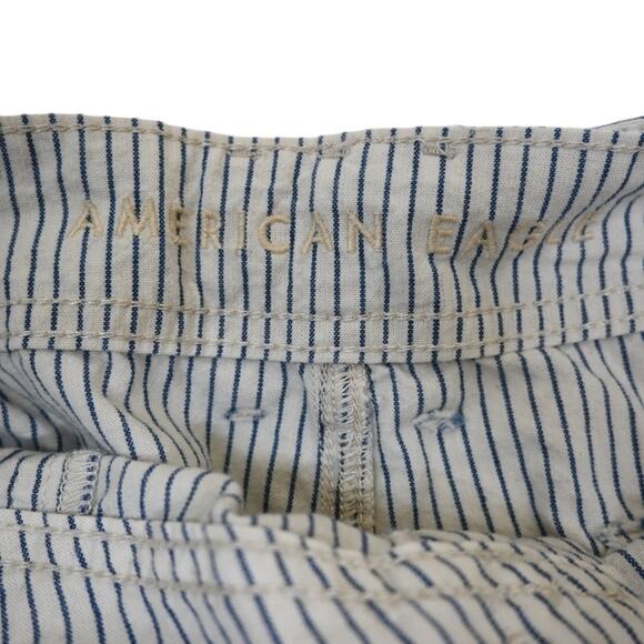 American Eagle Womens 10 Short High Rise Striped Belted Pants - Picture 8 of 10